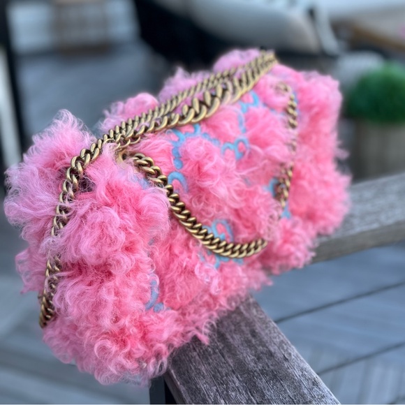 NWT ✨GUCCI PINK Embroidered Small Gg Marmont Shoulder Bag NWT!!✨ - Picture 6 of 16